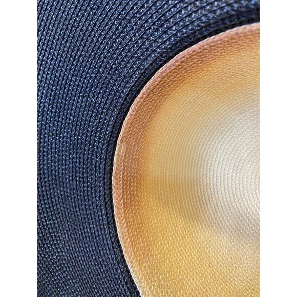 Vintage 1980s wide brim hat cream and black satin bow whittall classic 80 summer main image 9